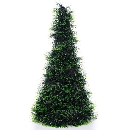 Dennenboom Kerstboompje Kunst Tinsel Groen Black 26 cm, Maison & Meubles, Accessoires pour la Maison | Plantes & Fleurs artificielles