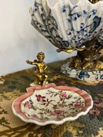 Schaal - Porselein, Brons - Schelp zeep bakje, Antiek en Kunst