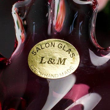Salon Glas L&M Czech Hand Made - Vintage Glass Vase, with