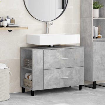 vidaXL Badkamer vaniteitsunit Betongrijs 80 x 35 x 60 cm, Verzenden, Nieuw