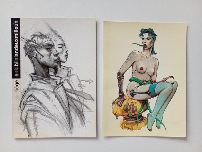 Enki Bilal - Bleu Sang + Fonds Leclerc + 5x carte postale -, Boeken, Stripverhalen