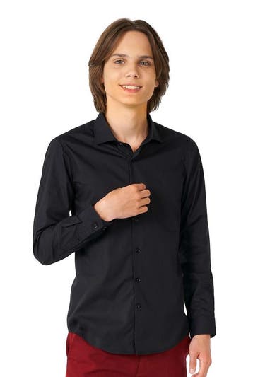 Zwart Overhemd Jongen Tiener OppoSuits, Verzenden