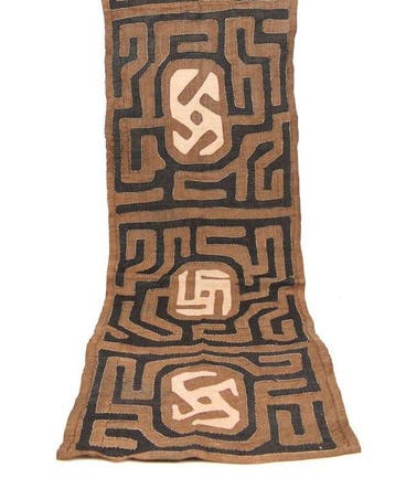 Kuba textiel - 320 cm - Shoowa-Kuba - DR Congo (Zonder, Antiek en Kunst, Kunst | Niet-Westerse kunst