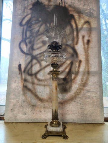 Napoleon 3 - 19th Century - Lampe à huile - Marbre, bronze,, Antiek en Kunst