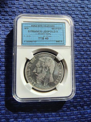 België. Leopold II. 5 Francs 1874 (Zonder minimumprijs)