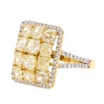 Ring - 14 karaat Geel goud - 3.32ct. tw. Geel Diamant, Nieuw