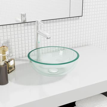 vidaXL Wasbak 30x12 cm gehard glas transparant, Verzenden, Nieuw