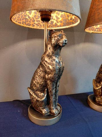 Tafellamp (2) - Polystone - Luipaard / Panter