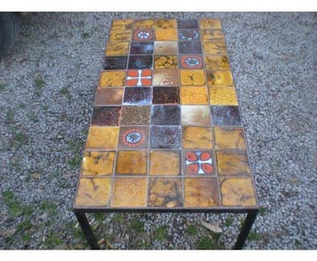 Table basse - Céramique, Acier - Roger Capron style