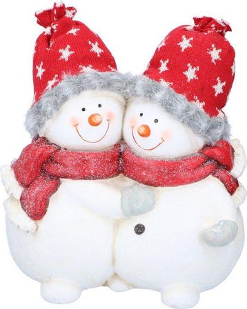 2dekans | Christmas Gifts Kerst Beeld Sneeuwpoppenpaar -, Ophalen of Verzenden, Nieuw