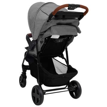 vidaXL Kinderwagen 2-in-1 staal lichtgrijs, Verzenden