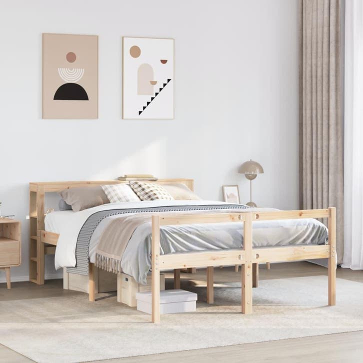 vidaXL Seniorenbed met hoofdbord massief grenenhout 120x190, Maison & Meubles, Chambre à coucher | Lits, Envoi