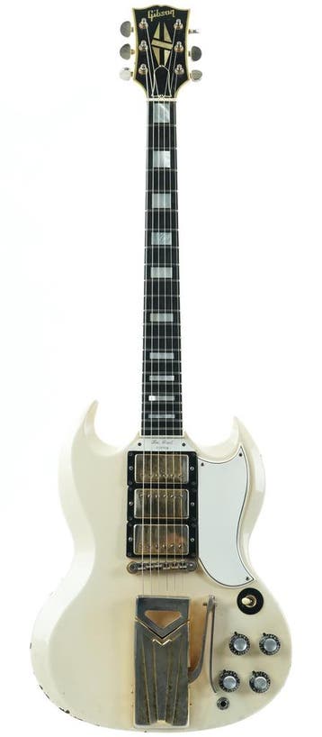 Gibson Les Paul Custom Sideways Vibrola Vintage White 1961, Verzenden