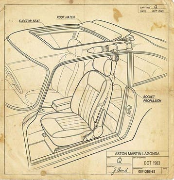 CREATIVE_HUB - Disegno Tecnico Ufficiale - Set of 4 Bond car