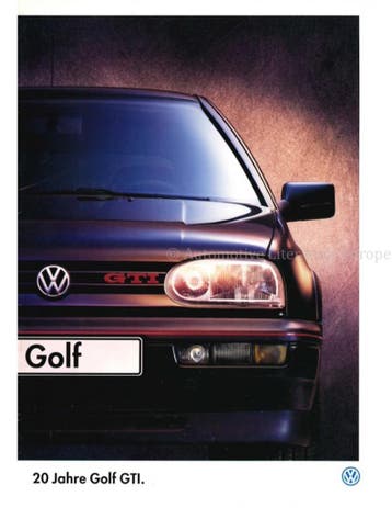 1996 VOLKSWAGEN GOLF GTI 20 JAHRE BROCHURE DUITS, Ophalen of Verzenden, Nieuw