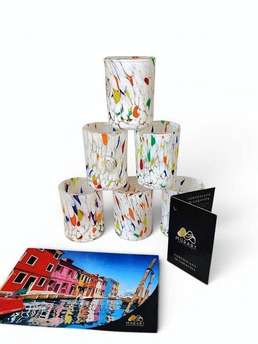 MurArt - Drinkset (6) - Glas - Murrine Millefiori, Antiquités & Art, Antiquités | Verre & Cristal