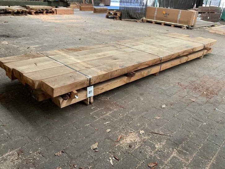 Online veiling - Kastanje balken 80x200 mm (10x), Zakelijke goederen, Machines en Bouw | Houtbewerking, Ophalen