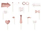 Photobooth Bruiloft Rose Goud 12st, Verzenden