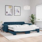 vidaXL Slaapbank onderschuifbed en matrassen 100x200 cm, Huis en Inrichting, Slaapkamer | Bedden, Verzenden, Nieuw