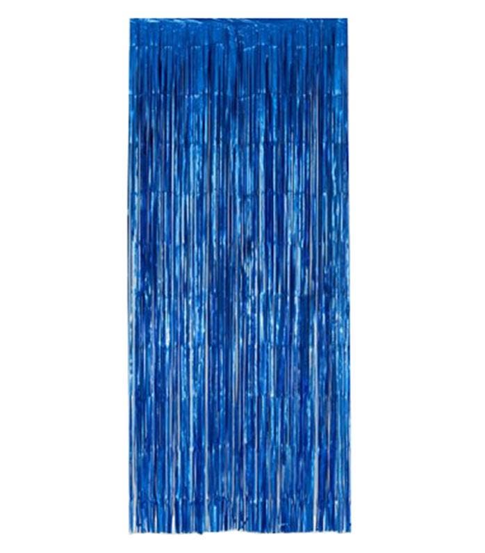 Blauw Deurgordijn Folie 2,4m, Hobby en Vrije tijd, Feestartikelen, Nieuw, Verzenden