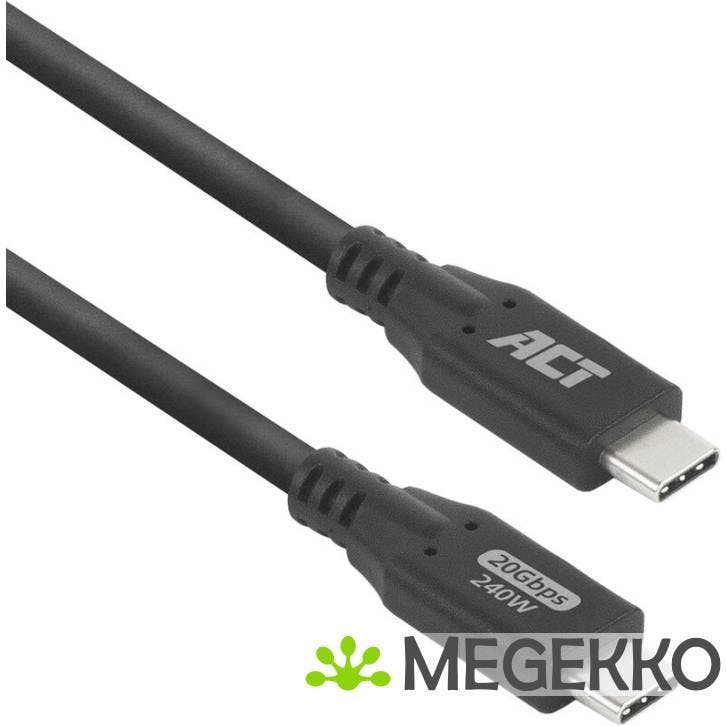 ACT USB4 20Gbps 240W USB Type-C 1m, Computers en Software, Overige Computers en Software, Nieuw, Verzenden