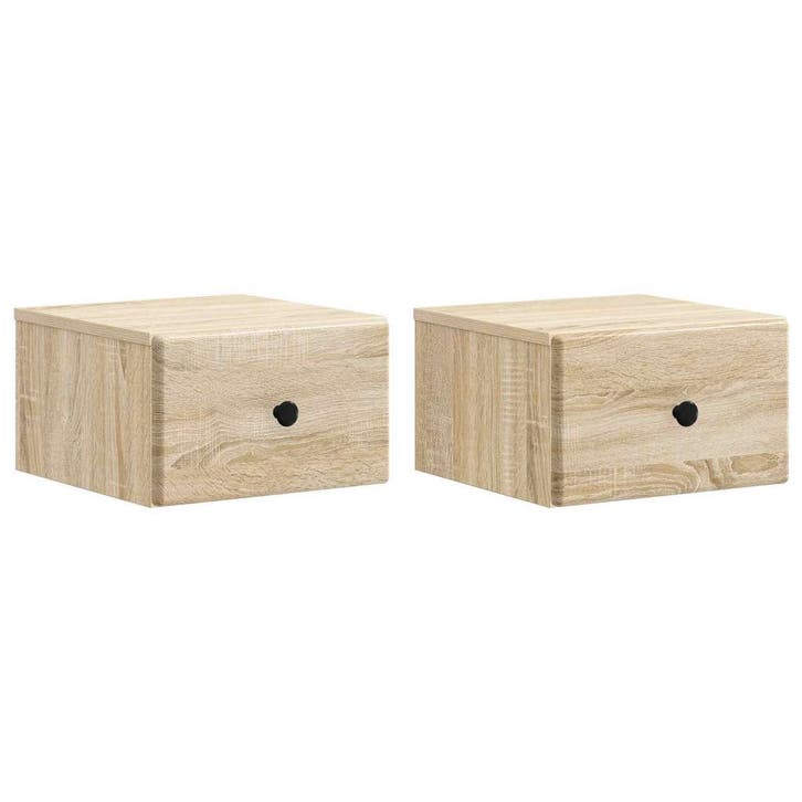 vidaXL Muurbevestigde Nachttafel 2 pcs Sonoma Eiken 34,5 x, Maison & Meubles, Chambre à coucher | Tables de chevet, Envoi