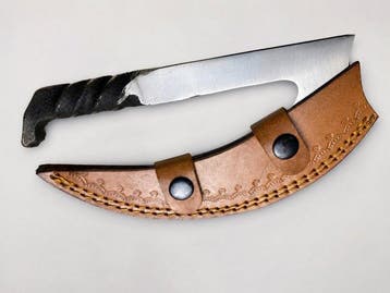 Keukenmes - Utility knife - Handgemaakt spoorspijker-chefmes, Antiquités & Art, Antiquités | Ustensiles de cuisine