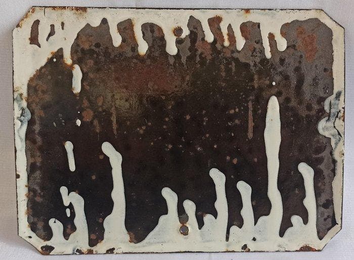 Oorspronkelijk bord uit de USSR - Authentic Soviet Metal, Antiek en Kunst, Antiek | Wandborden en Tegels