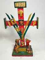 Crucifix - Hout, met de hand beschilderd door Peruaanse