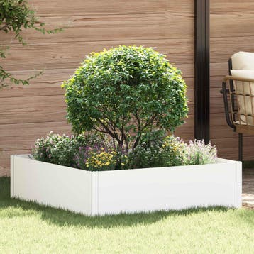 vidaXL Gazonrand 100 x 100 x 35 cm Staal Wit, Verzenden