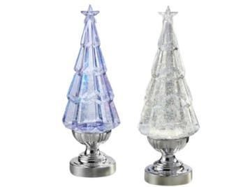Veiling - LED decoratie set glitter kerstboom 2-delig, Nieuw