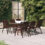 vidaXL 7-delige Tuinset bruin en zwart, Verzenden, Nieuw, Tuinset