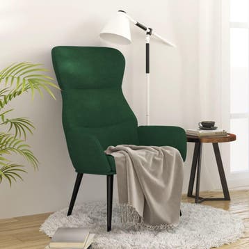 vidaXL Relaxstoel fluweel donkergoen, Verzenden