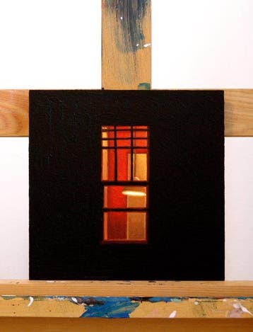 Gerard Boersma (1976) - Night Window 8 (painting of a