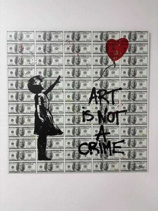 RAZE - Art is not a cime $ Board, Antiek en Kunst, Kunst | Schilderijen | Modern