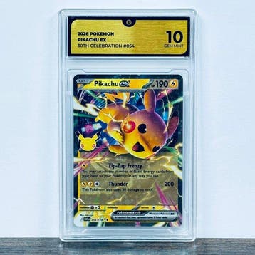 Pokémon Graded card - Pikachu ex 054- 30th Anniversary –, Nieuw