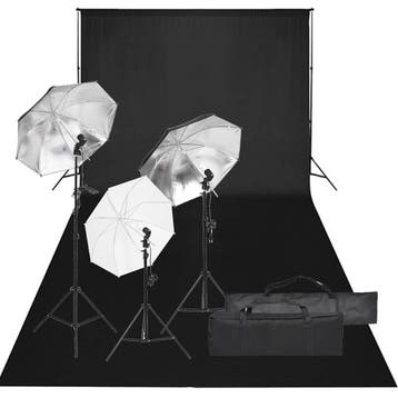 vidaXL Fotostudioset met verlichtingsset en achtergrond, Audio, Tv en Foto, Fotografie | Fotostudio en Toebehoren, Verzenden, Nieuw