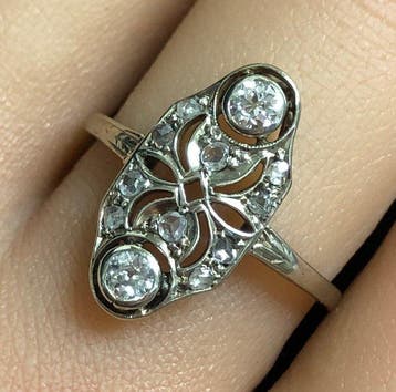 Zonder minimumprijs - Ring - 18 karaat Witgoud - 0.32ct. tw., Nieuw