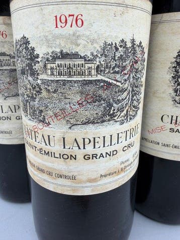 1976 Château Lapelletrie - Saint-Émilion Grand Cru - 6, Verzamelen, Nieuw