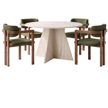 Evila Eettafel - Beige/Houtkleurig - Nieuw/Ongebruikt -, 100 tot 150 cm, Verzenden, Nieuw, Scandinavisch