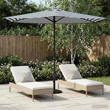 vidaXL Tuinparasol 270 x 270 cm Polyester Rechthoekig Blauw, Verzenden