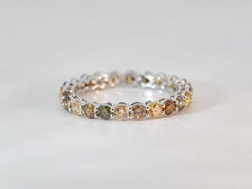 Zonder minimumprijs - Ring - 14 karaat Witgoud - 1.59ct. tw.