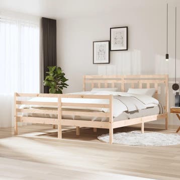 vidaXL Bedframe massief hout 180x200 cm, Huis en Inrichting, Slaapkamer | Bedden, Verzenden, Nieuw