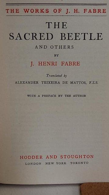 J. Henri Fabre; Rev. Samuel Findley - The Sacred Beetle and