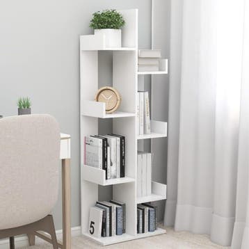 vidaXL Boekenkast 48x25,5x140 cm bewerkt hout wit, Huis en Inrichting, Kasten | Boekenkasten, Verzenden, Nieuw