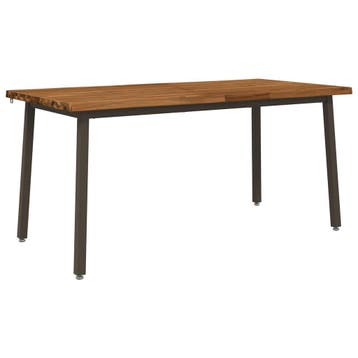 vidaXL Eettafel met levendige rand 160 x 80 x 75 cm Naturel, Huis en Inrichting, Tafels | Eettafels, Verzenden, Nieuw
