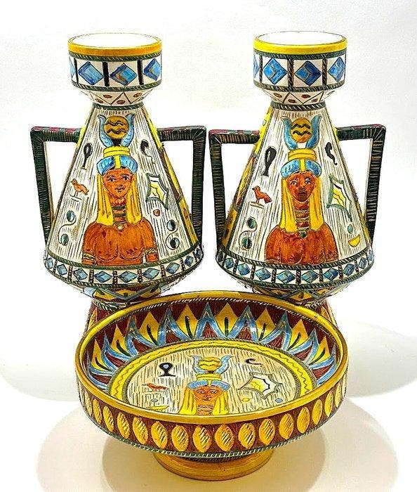 Trittico in Ceramica Kerima Gualdo Tadino – Italia Anni, Antiek en Kunst, Antiek | Glaswerk en Kristal