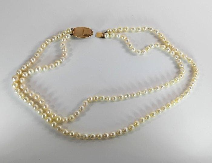 Halsketting - 18 karaat Geel goud Parel - Turquoise, Handtassen en Accessoires, Kettingen