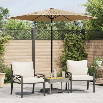 vidaXL Parasol met stalen paal 223x223x213 cm bruin, Verzenden
