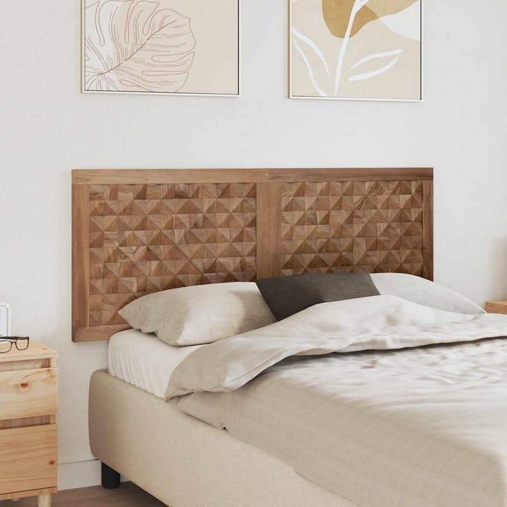 vidaXL Hoofdbord Naturel Massief Teakhout, Maison & Meubles, Chambre à coucher | Lits, Envoi